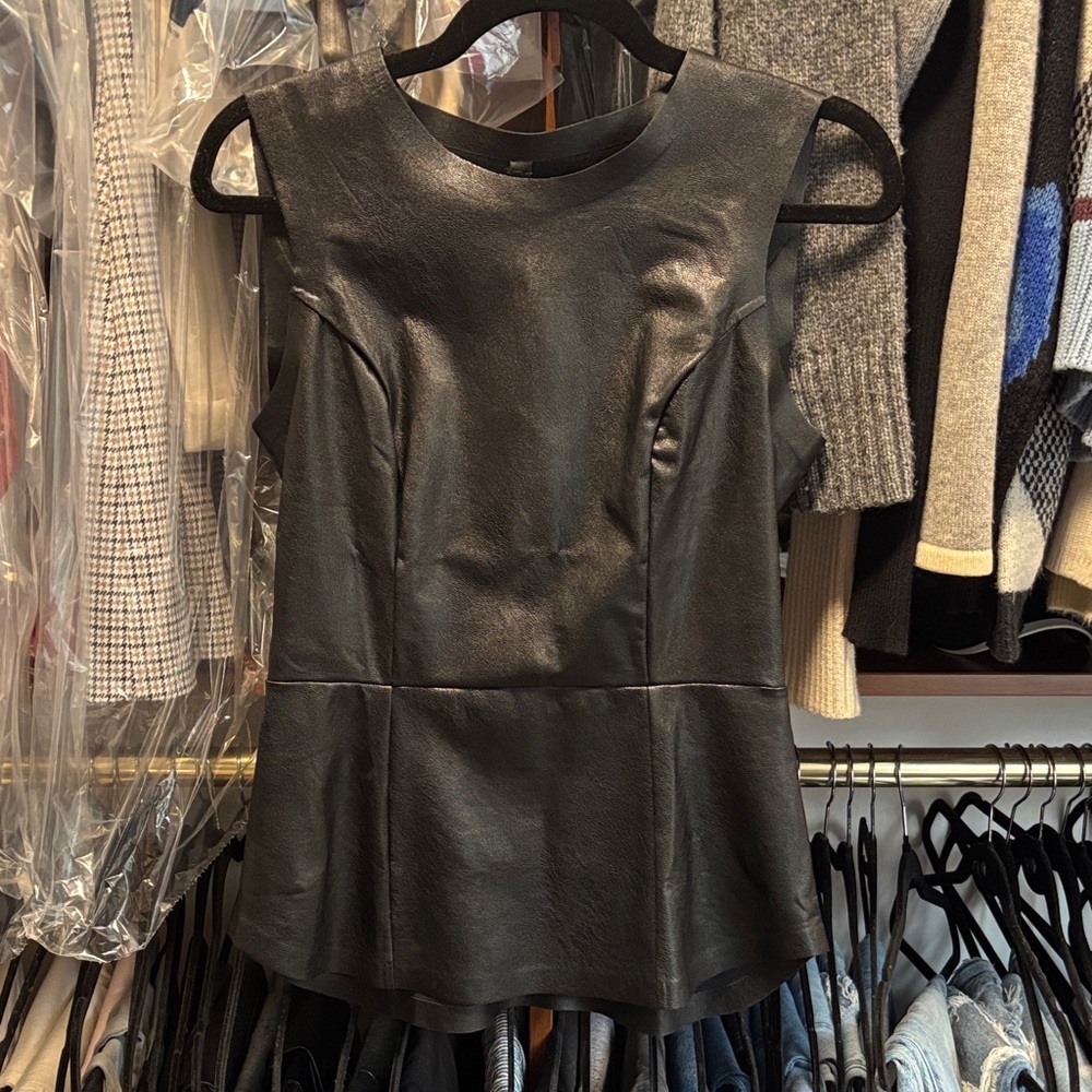 Commando Black Faux Leather Blouse